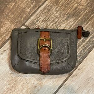 Fossil Gray and Brown Leather Wallet